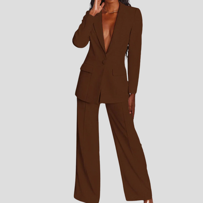 Damen-Blazer- und Hosen-Set