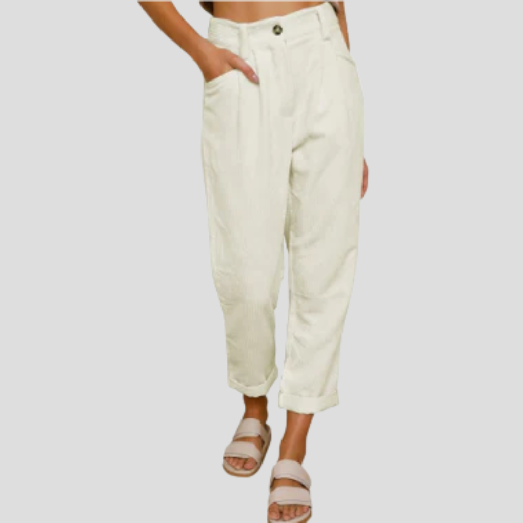 Stilige bukser i kordfløyel – uformell stil med tekstur