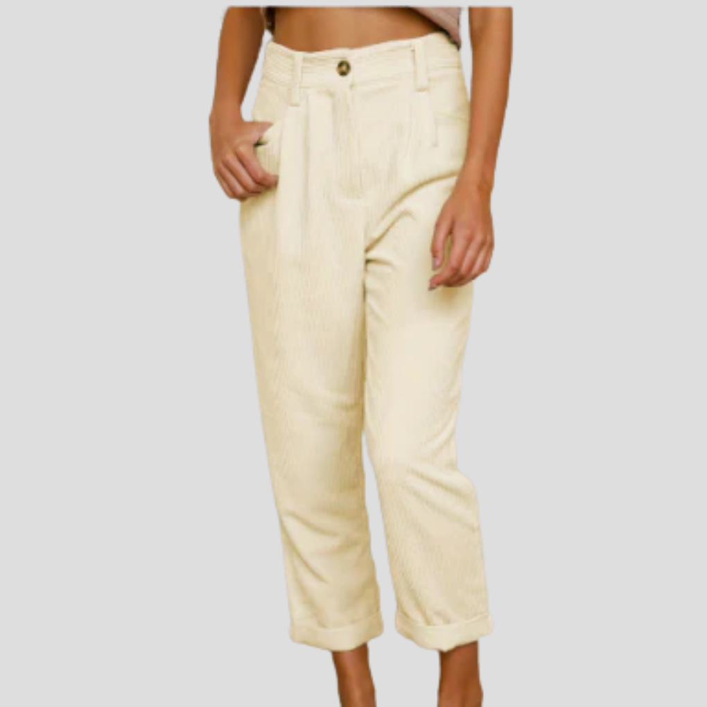 Stilige bukser i kordfløyel – uformell stil med tekstur