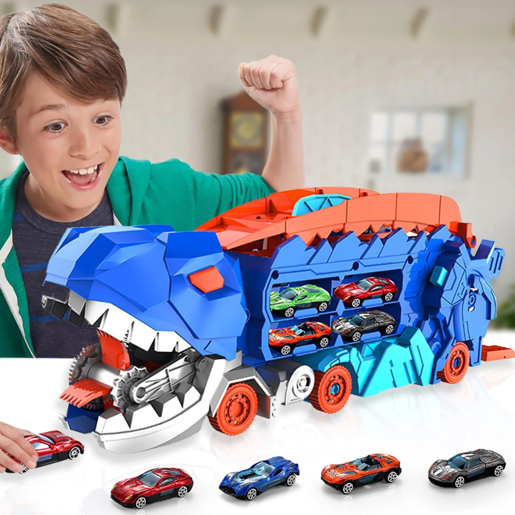 Dino City Transporter – Rennstrecke und verwandelbarer Truck