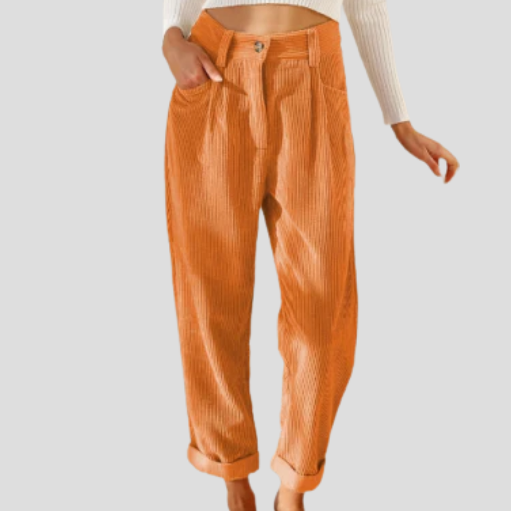 Stilige bukser i kordfløyel – uformell stil med tekstur