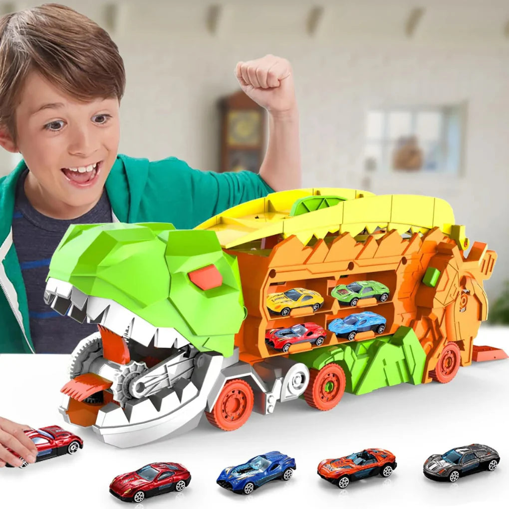 Dino City Transporter – Rennstrecke und verwandelbarer Truck