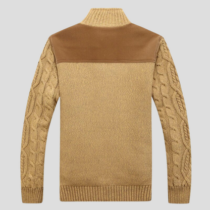 Plüschgefütterter Herren-Cardigan