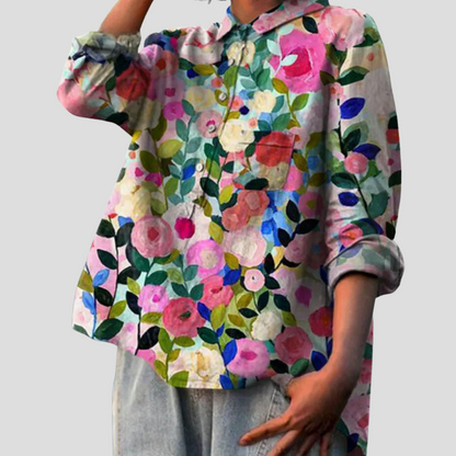 Bluse med blomstertrykk for kvinner – Blomstrende stil til hverdagsbruk