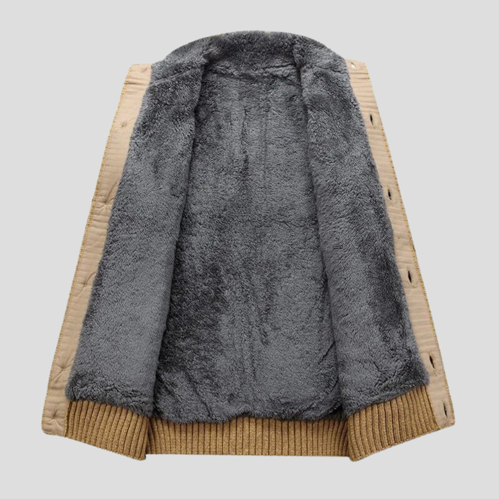 Plüschgefütterter Herren-Cardigan