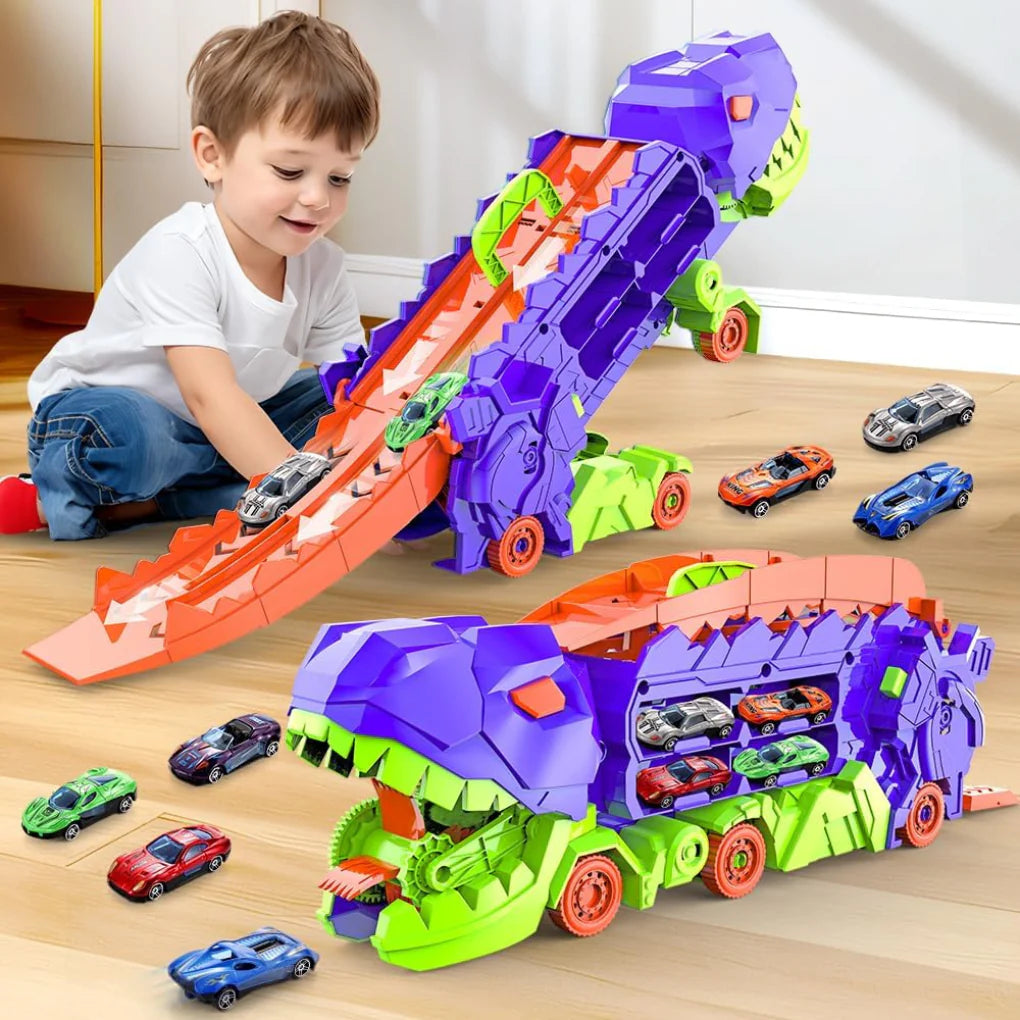 Dino City Transporter – Rennstrecke und verwandelbarer Truck