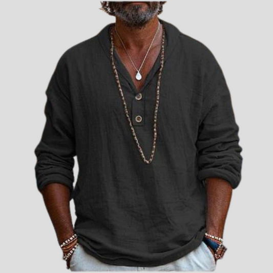 Herren Leinen Langarmhemd – Edles Design mit lässigem Appeal