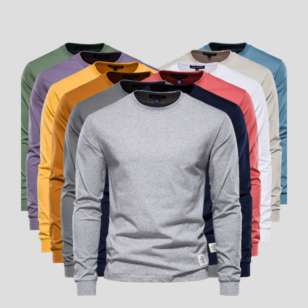 Herren Langarmshirt mit Rundhalsausschnitt