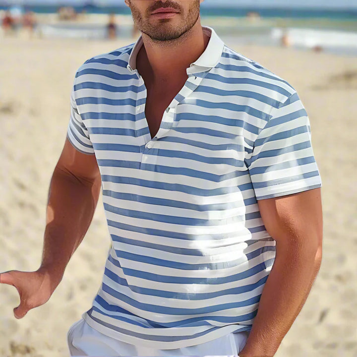 Retro-Streifen-Poloshirt für Herren