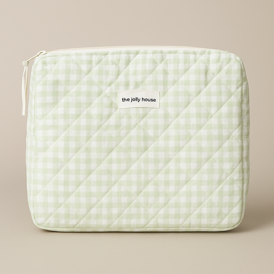 Karierter, gesteppter Kosmetik-Organizer