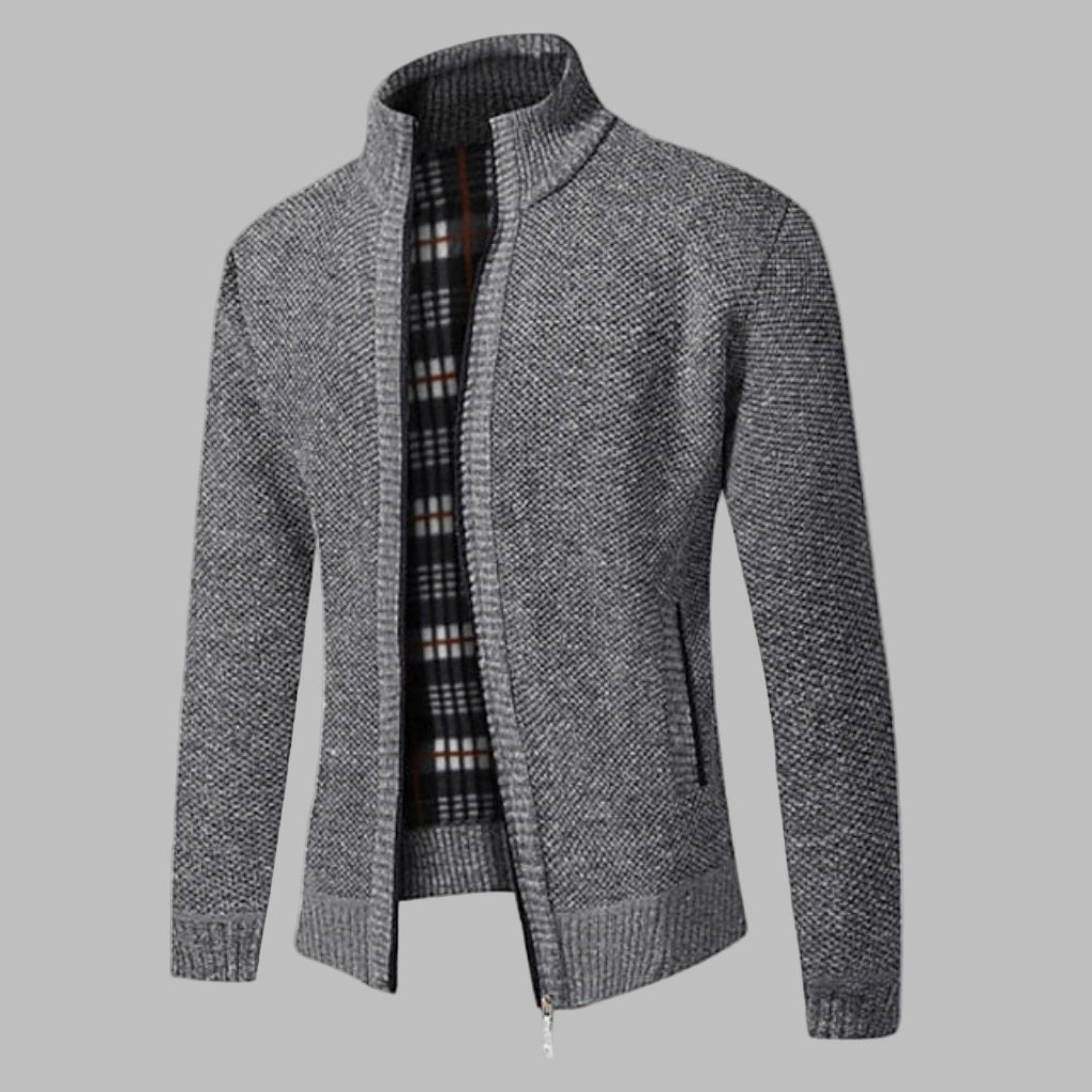 Stylischer Zipper-Strickpullover für Herren