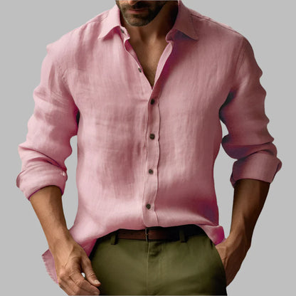 Herren-Langarmhemd aus Vintage-Leinen