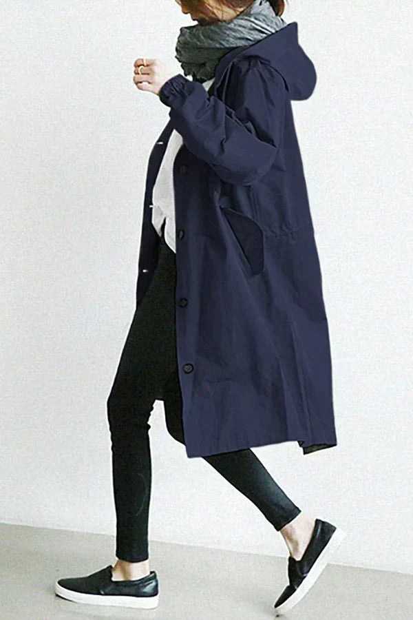 Wasserabweisender Oversized Trenchcoat in Halblanger Passform
