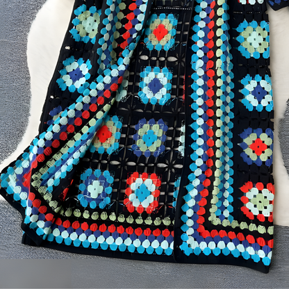 Corrie – Lange, farbenfrohe Strickjacke