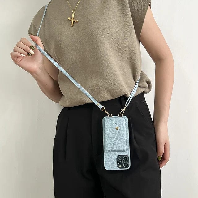 Crossbody-Telefonhülle aus Leder – Mit Umhängeband und integriertem Kartenhalter
