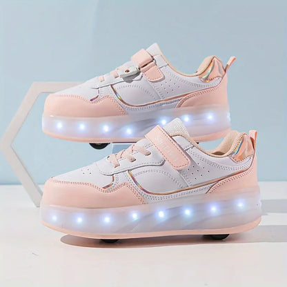 Trendige Rollschuhe für Kinder mit LED-Leuchten