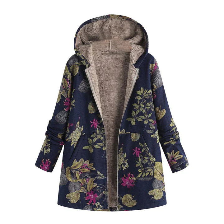 Lange Damen Frühlingsjacke mit Kapuze und Fronttaschen