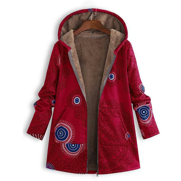 Bedruckte Vintage-Jacke mit Fronttaschen