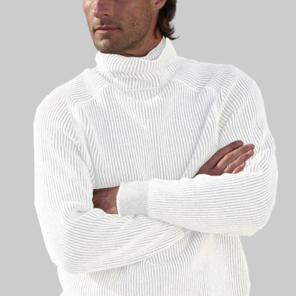 Herren Rollkragenpullover Elegant Unifarben Strick
