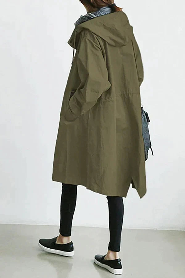 Wasserabweisender Oversized Trenchcoat in Halblanger Passform