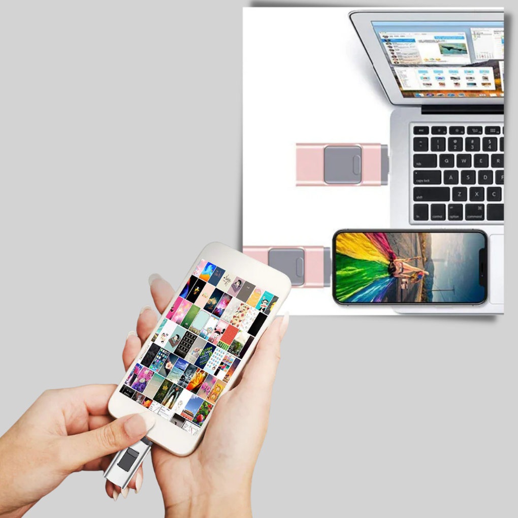 4-in-1-USB-Flash-Laufwerk – Speicherlösung mit mehreren Anschlüssen