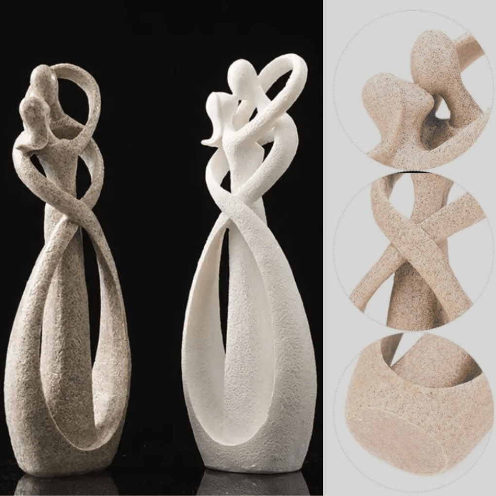 Abstrakte Skulptur der zeitlosen Liebe