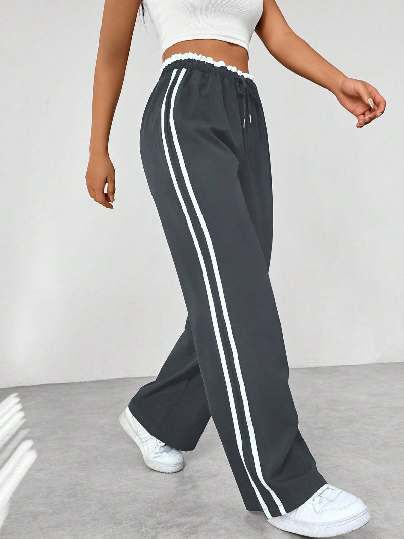 Niek | Trendy Sportieve Wide-Leg Broek