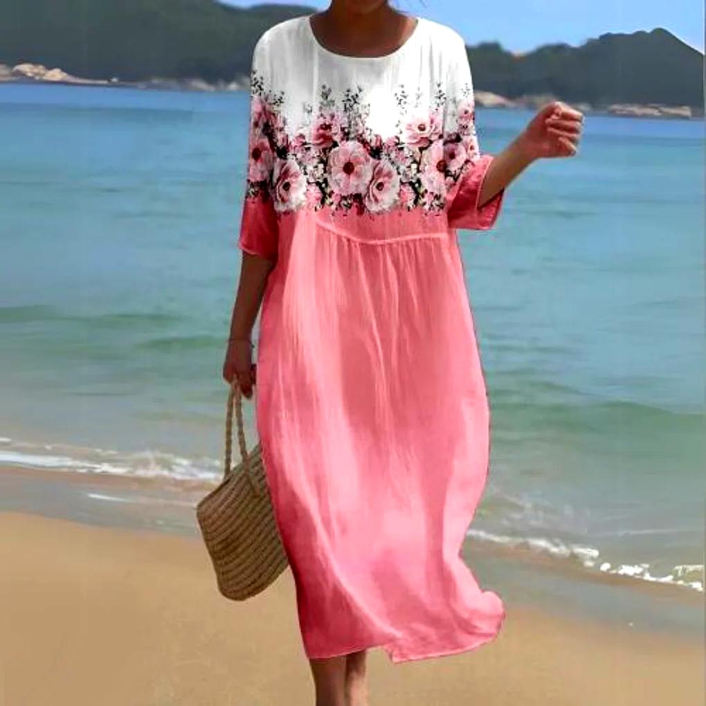 Fließendes und leichtes, elegantes Midikleid für Damen