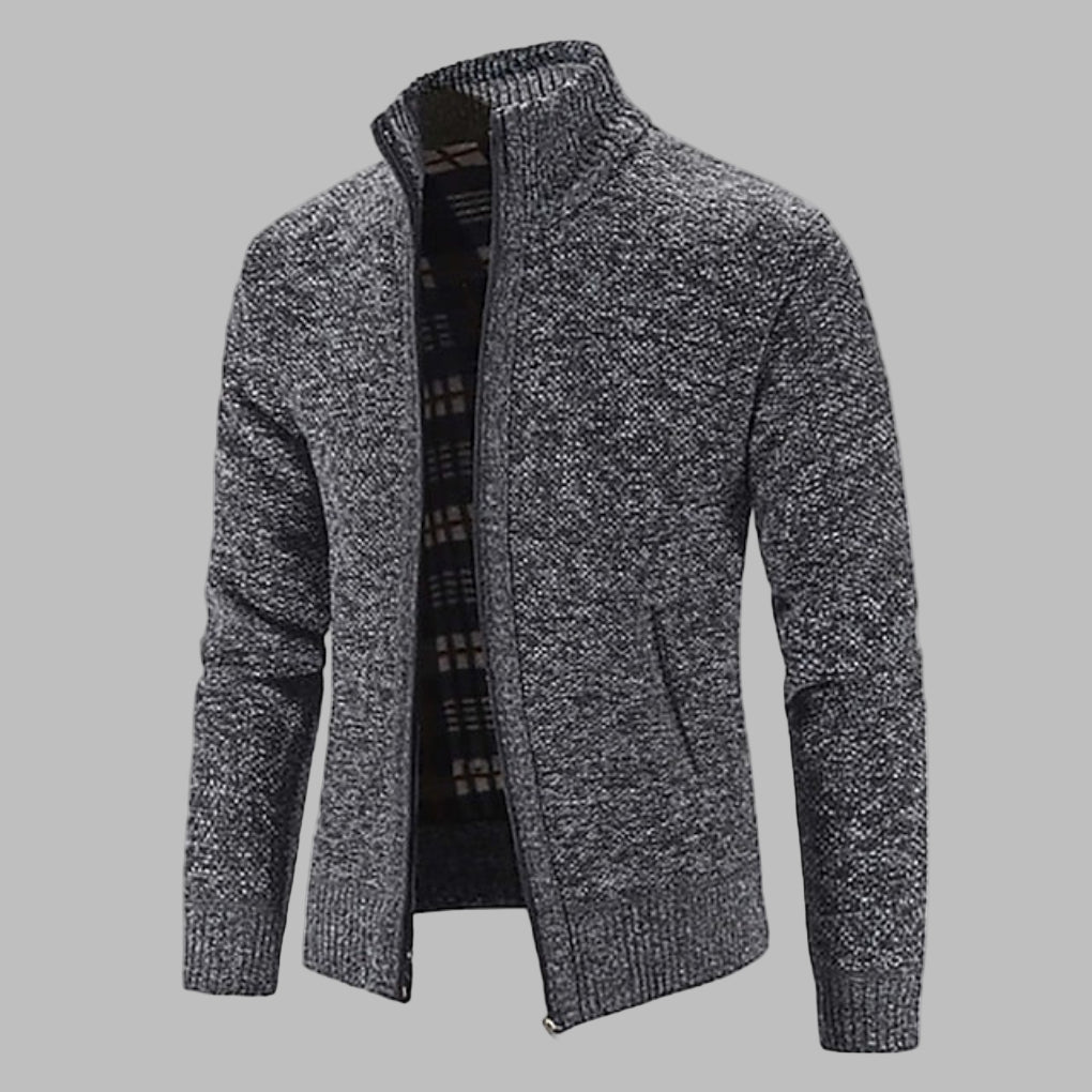 Stylischer Zipper-Strickpullover für Herren