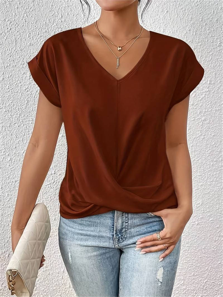 Damen-T-Shirt mit Kurzen Ärmeln und Klassischem Rundhalsausschnitt