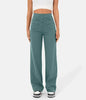 Elastische Damenhose mit hoher Taille und geradem Bein
