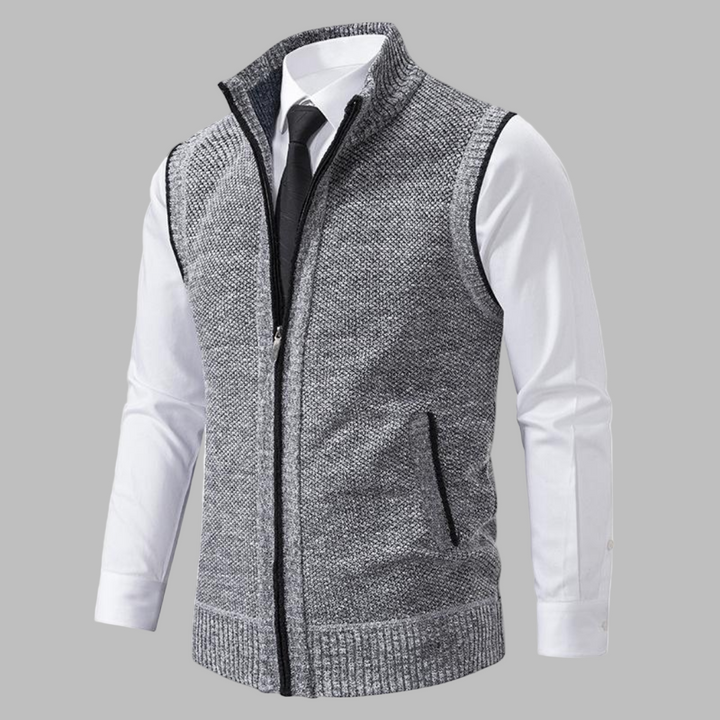 Klassische Strickweste mit Reißverschluss für Herren