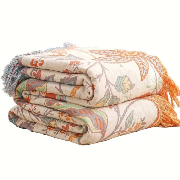Bohol Rustic – Geblümte Boho-Decke für gemütlichen Komfort und stilvolles Wohnen