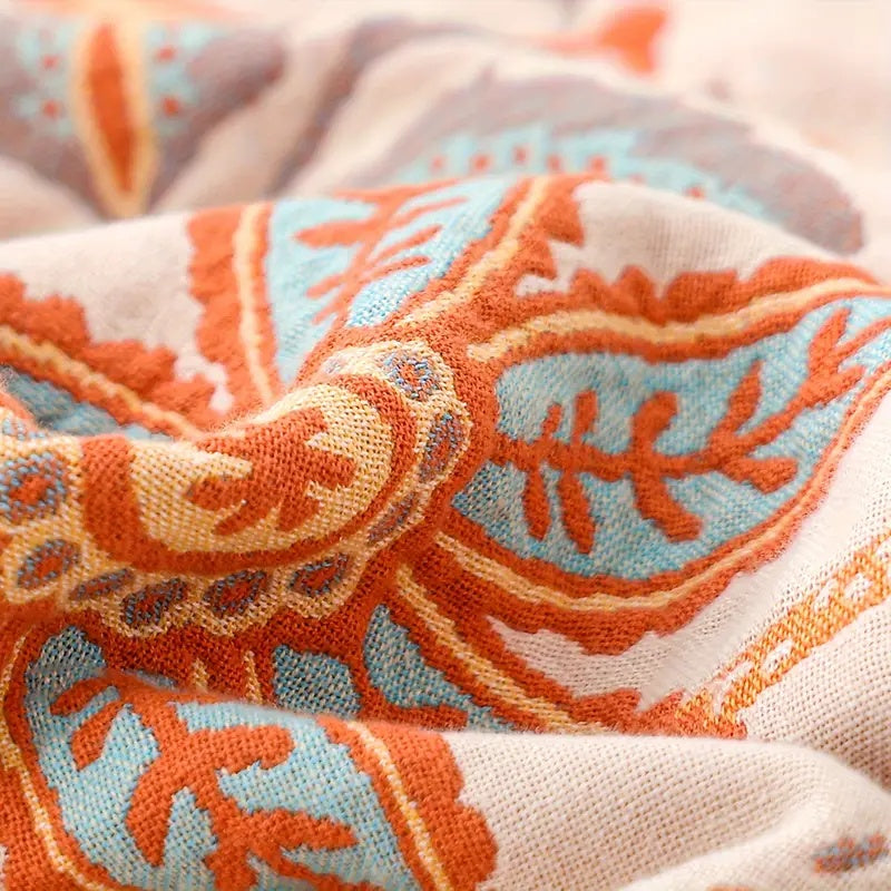 Bohol Rustic – Geblümte Boho-Decke für gemütlichen Komfort und stilvolles Wohnen