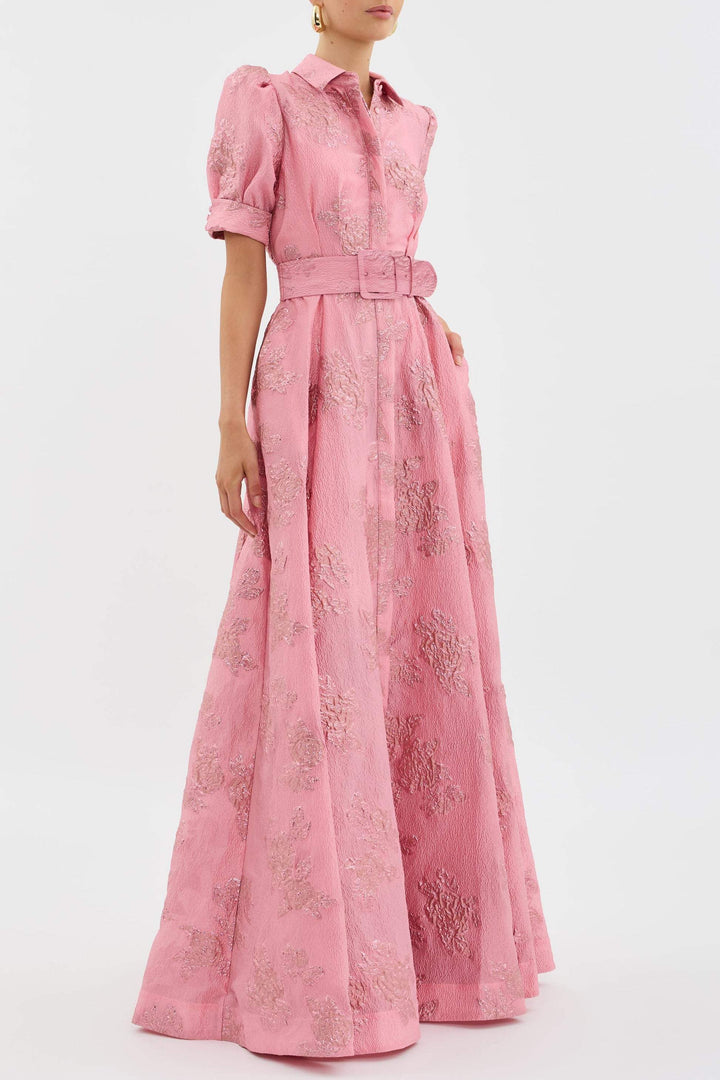 Damenkleid mit kurzen Puffärmeln