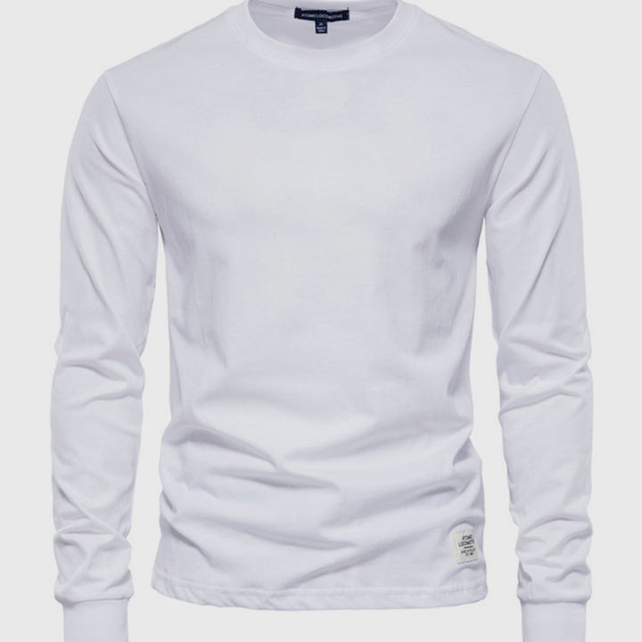 Herren Langarmshirt aus Baumwolle mit Rundhalsausschnitt
