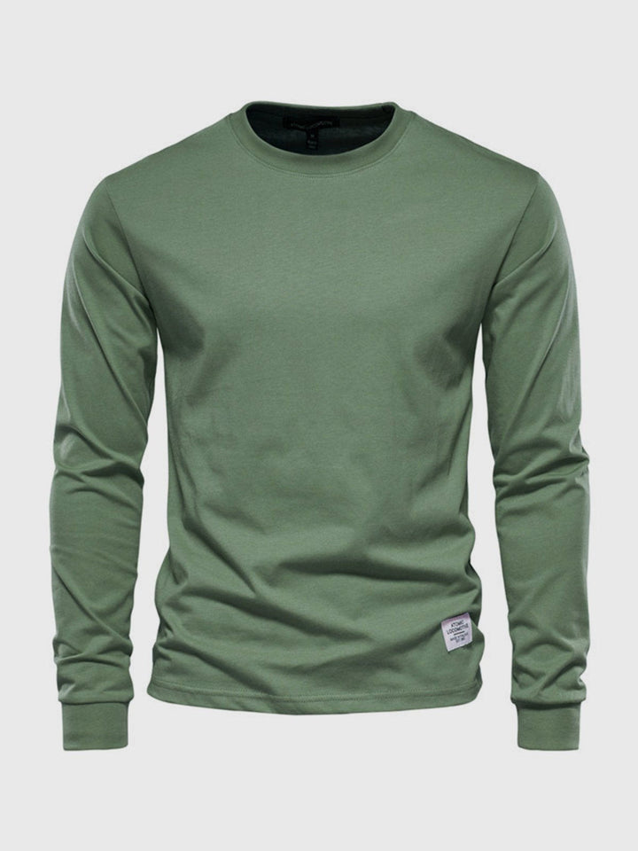 Herren Langarmshirt aus Baumwolle mit Rundhalsausschnitt