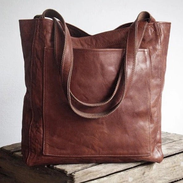 Luxuriöse vegane Leder-Tote-Schultertasche für Damen