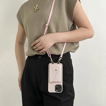 Crossbody-Telefonhülle aus Leder – Mit Umhängeband und integriertem Kartenhalter