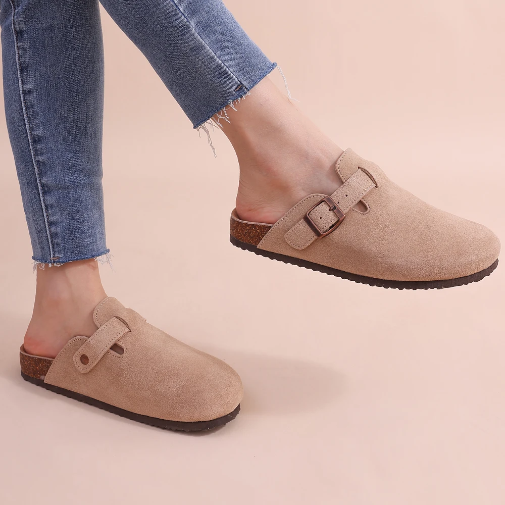 Orthopädische Suede-Kork-Slipper für Damen
