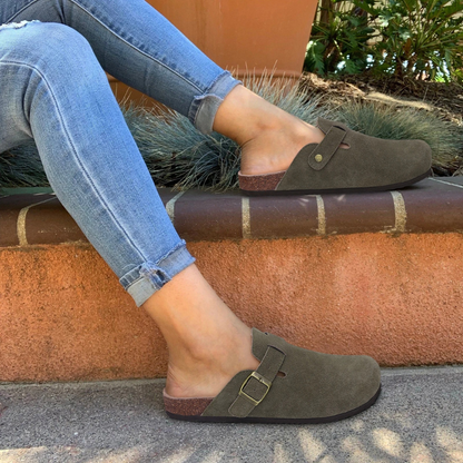 Orthopädische Suede-Kork-Slipper für Damen