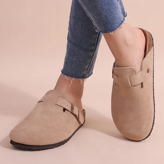 Orthopädische Suede-Kork-Slipper für Damen