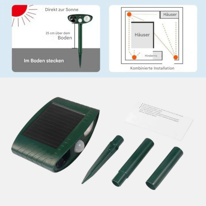 Ultraschall-Streifenhörnchen-Abwehrgerät und Solarbetrieben