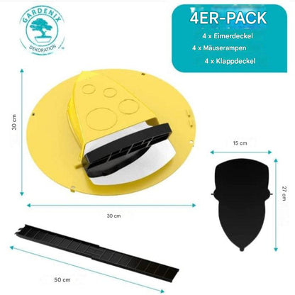4er-Pack Mausefallen mit Eimerdeckel