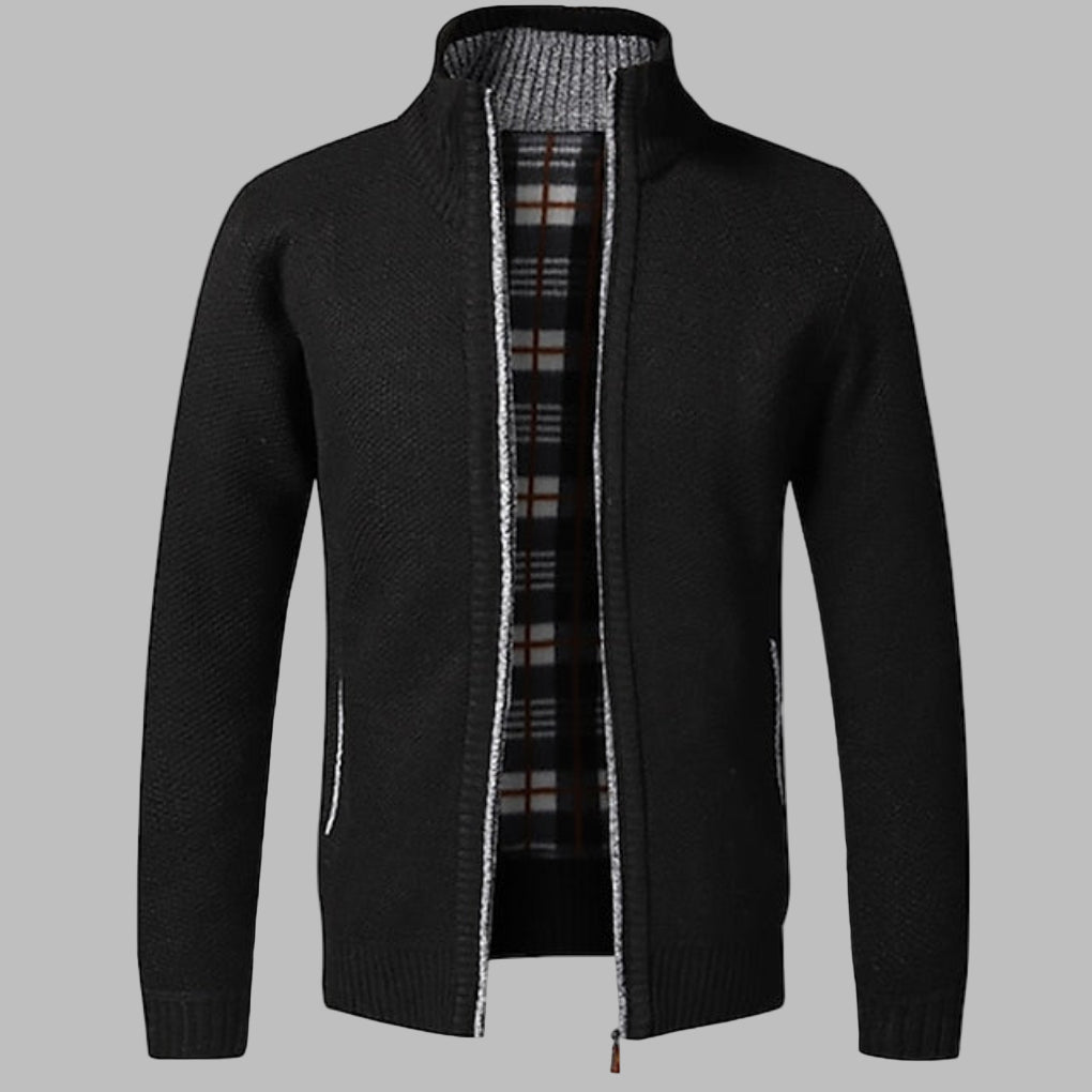 Stylischer Zipper-Strickpullover für Herren