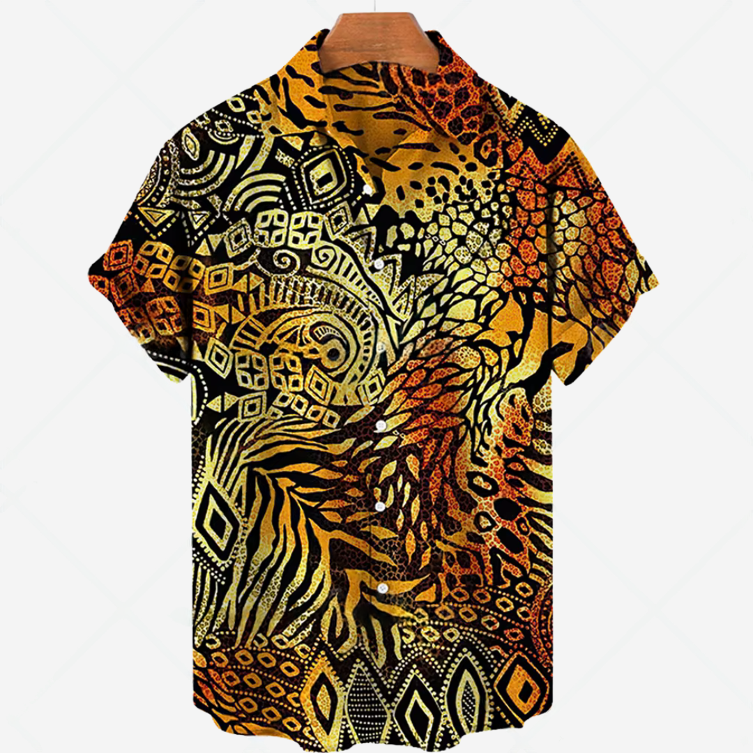 Lässiges Kurzarmhemd mit Print Müheloser Style für jeden Anlass