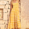 Fließendes Spaghettiträgerkleid mit Vintage-Print